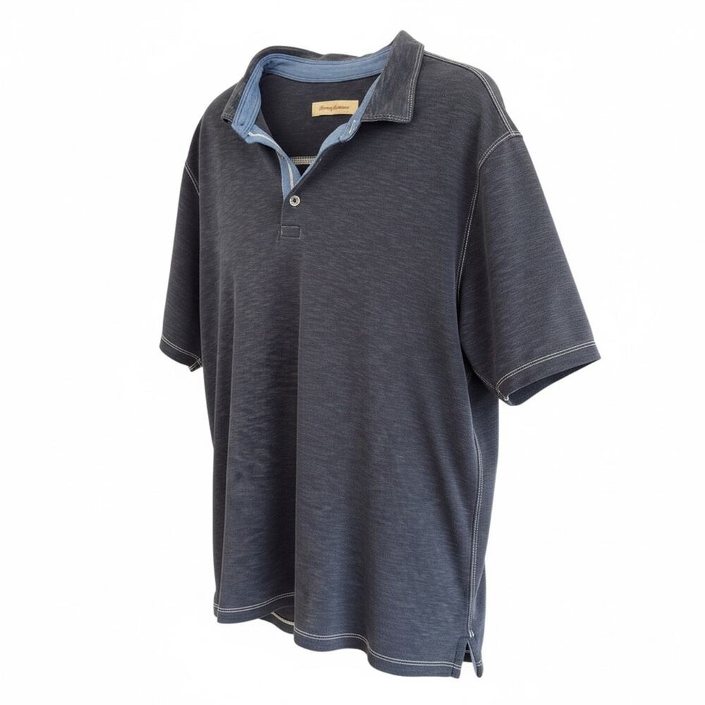 Tommy Bahama Polo Shirt XL Blue Modal Blend Preppy Coastal Resortcore